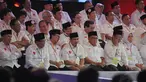 Tim sukses pasangan Capres Prabowo-Hatta tampak tegang saat menyaksikan Debat Capres yang digelar di Jakarta (Liputan6.com/Herman Zakharia)