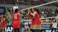 Tim nasional voli putri Indonesia takluk dari Iran dalam laga perdana Grup B AVC Nations Cup 2025 yang berlangsung di Dong Anh Gymnasium, Hanoi, Vietnam, Sabtu (7/6/2025). (PBVSI)