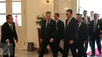 Gubernur DKI Basuki Tjahaja Purnama menerima kunjungan Presiden Finlandia Sauli Vainamo Niinisto (tengah) di Balai Kota DKI Jakarta, Rabu (4/11). Keduanya melakukan diskusi tertutup dalam rangka membahas peluang kerjasama. (Liputan6.com/Faizal Fanani)