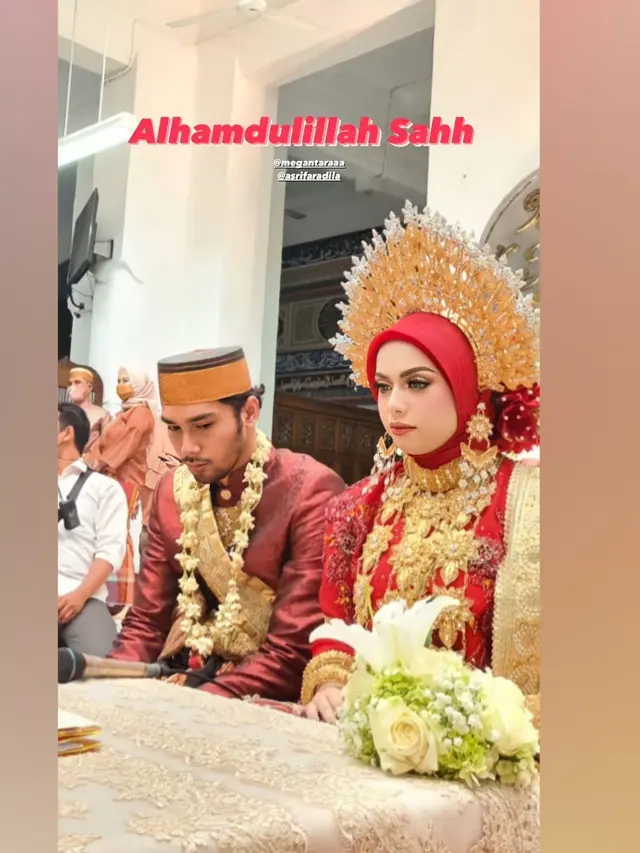 Momen pernikahan Achmad Megantara dan Asri Faradila (Sumber foto: Instagram/@megantara.update)
