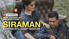 Rangkaian pernikahan Putri Presiden Joko Widodo dilanjutkan dengan acara siraman, pemasangan bleketepe, dan berjualan dawet.