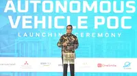 Menteri Perhubungan Budi Karya Sumadi resmikan uji coba kendaraan listrik otonom pertama di Indonesia, di Qbig BSD, Kabupaten Tangerang, Jumat (20/5/2022). (Dok&nbsp;Kemenhub)