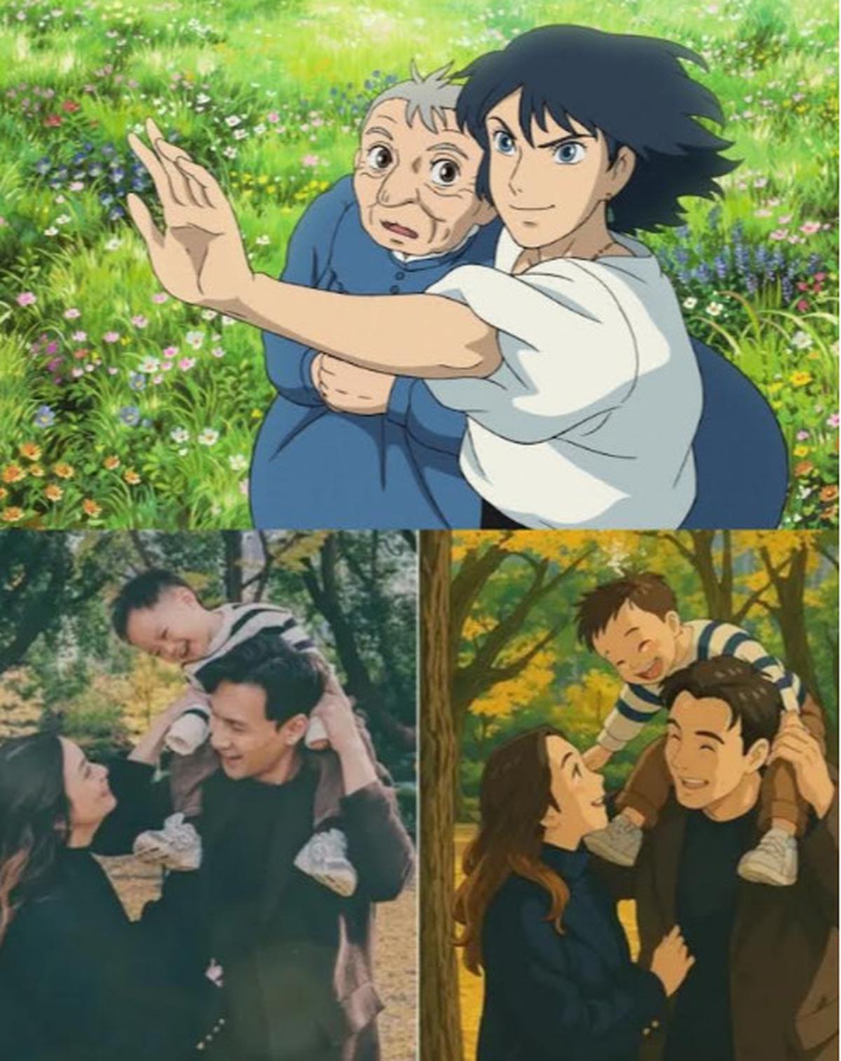 Ilustrasi penggunaan AI untuk menciptakan foto dengan tema ala Studio Ghibli