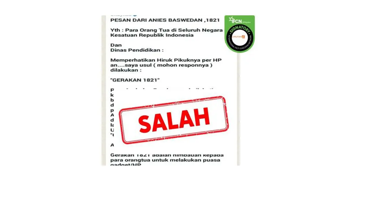 Cek Fakta 1821