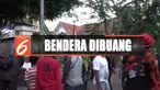 Beredar foto bendera merah putih dibuang ke selokan depan asrama mahasiswa di Surabaya, Jawa Timur.
