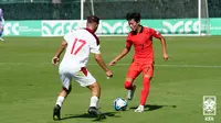 Pertandingan antara Timnas Korsel U-17 versus Maroko U-17 menjelang Piala Dunia U-17 2023 di Indonesia. (Dok. KFA)