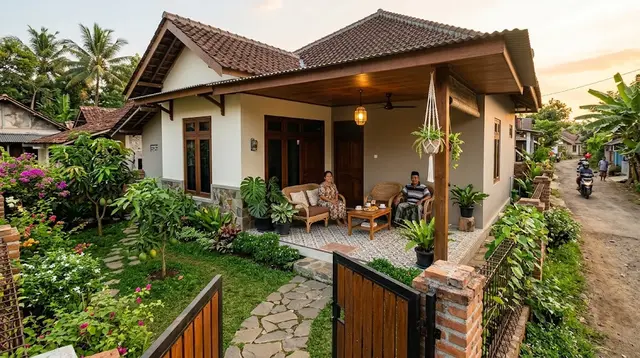 9 Desain Rumah Minimalis Kampung dengan Teras Luas Buat Santai Sore, Bikin Nyaman