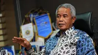 Djohar Arifin Husein saat menerima Bola.com dan Liputan6.com di kantor PSSI (Helmi Fithriansyah/Liputan6.com)