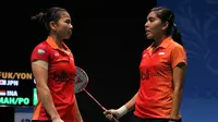 Greysia Polii/Nitya Krishinda Maheswari meraih tiket semifinal Malaysia Open Super Series Premier 2016. (Liputan6.com/Humas PP PBSI)