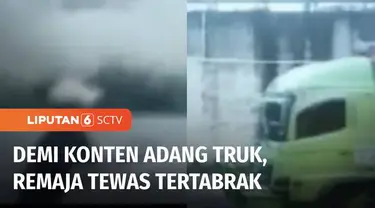 Akibat ulah sendiri, seorang remaja tewas tertabrak truk di Gunung Putri, Bogor. Pemuda tersebut nekat menghentikan truk yang tengah melaju, diduga untuk konten media sosial.