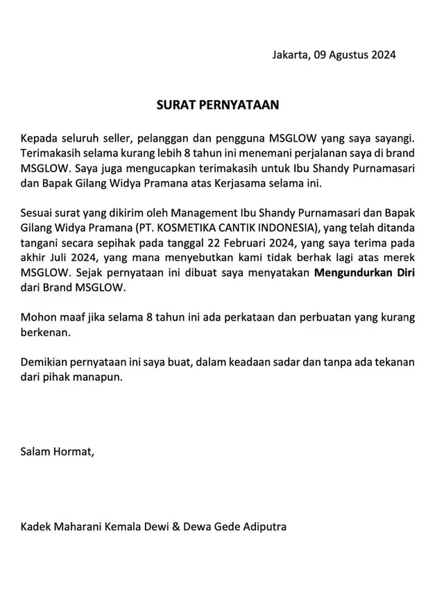 Unggahan Maharani Kemala. (Foto: Dok. Instagram @maharanikemala)