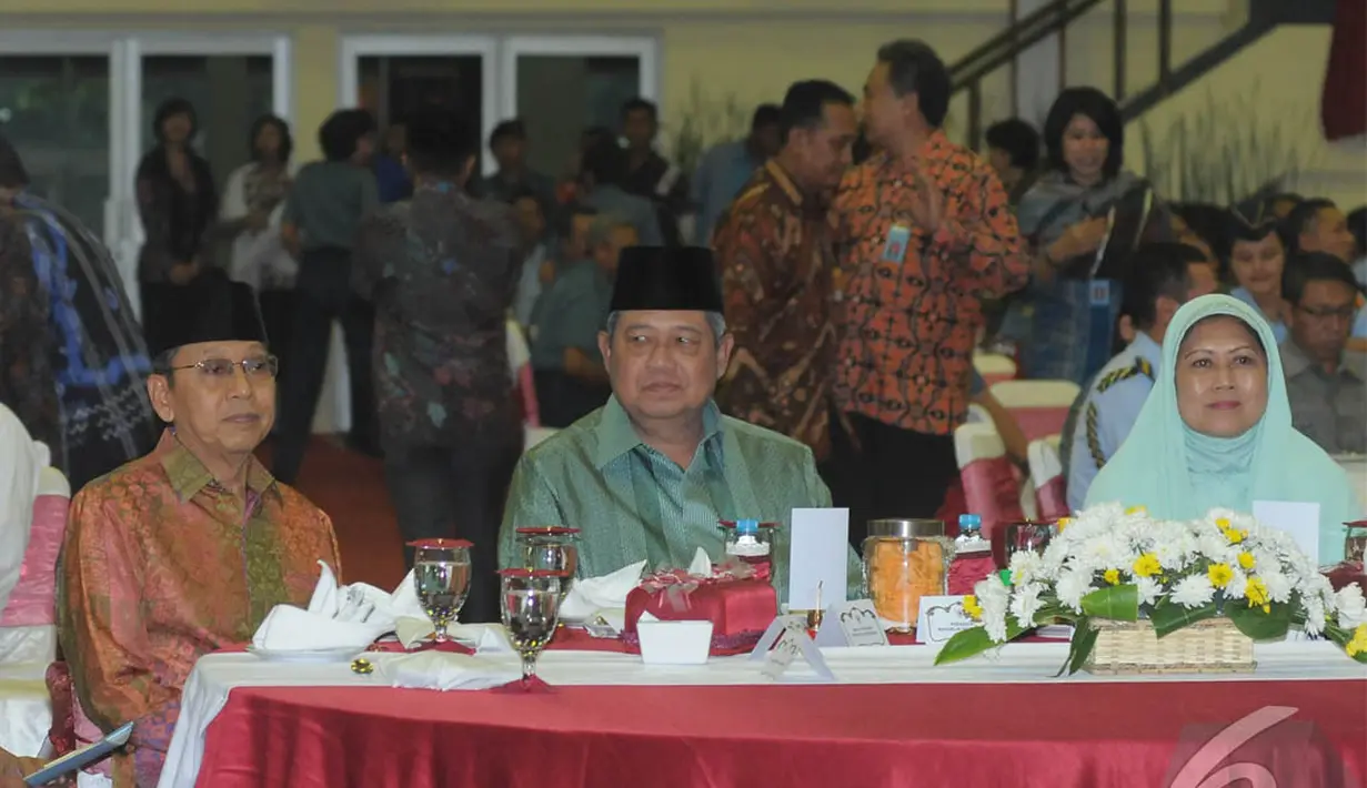 Hadir bersama SBY, Wapres Boediono dan Ibu Ani Yudhoyono yang hadir dengan mengenakan jilbab, Cilangkap Jakarta Timur, Kamis (3/7/2014) (Liputan6.com/Herman Zakharia)