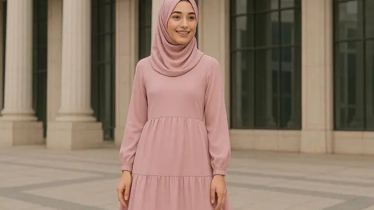7 Pilihan Gamis Ruffle Layer Kekinian 2025, Tampil Lebih Stylish