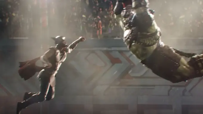 Hulk dan Thor dalam Thor: Ragnarok