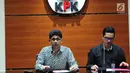 Wakil Ketua dan Jubir KPK, Laode Muhammad Syarif dan Febri Diansyah dalam konferensi pers di Jakarta, Rabu (2/8). Bupati dan Kepala Kejaksaan Negeri Pamekasan, Achmad Syafii dan Rudi Indra Prasetya ditetapkan sebagai tersangka. (Liputan6.com/Helmi Afandi)