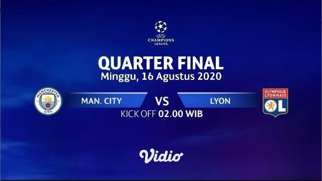 VIDEO: Jangan Lupa Saksikan Siaran Langsung Liga Champions, Manchester City Vs Lyon di SCTV dan Vidio Dinihari Nanti