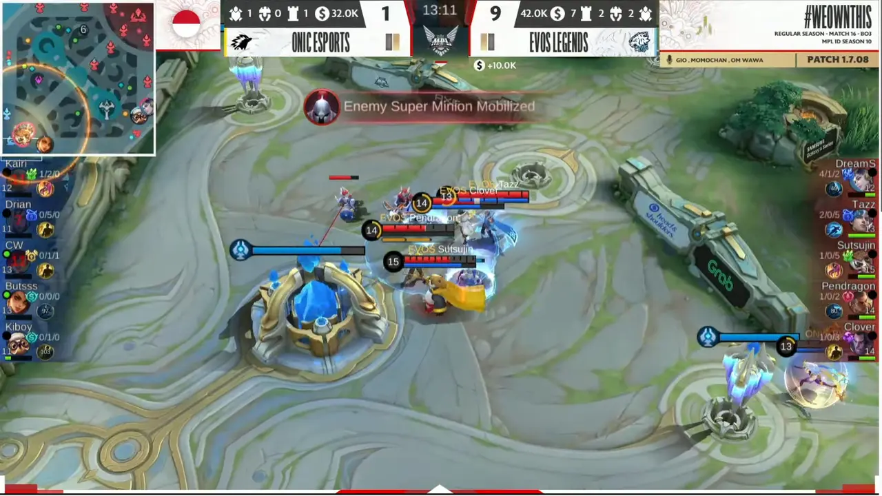 Hasil MPL ID S10 Evos Legends vs Onic Esports