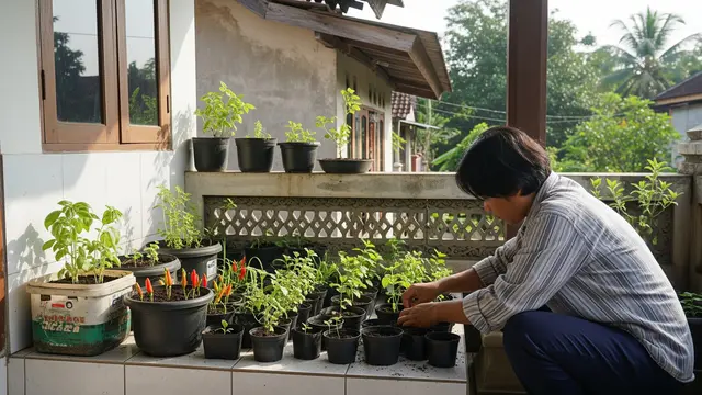 Cara Membuat Kebun Bumbu Dapur di Teras