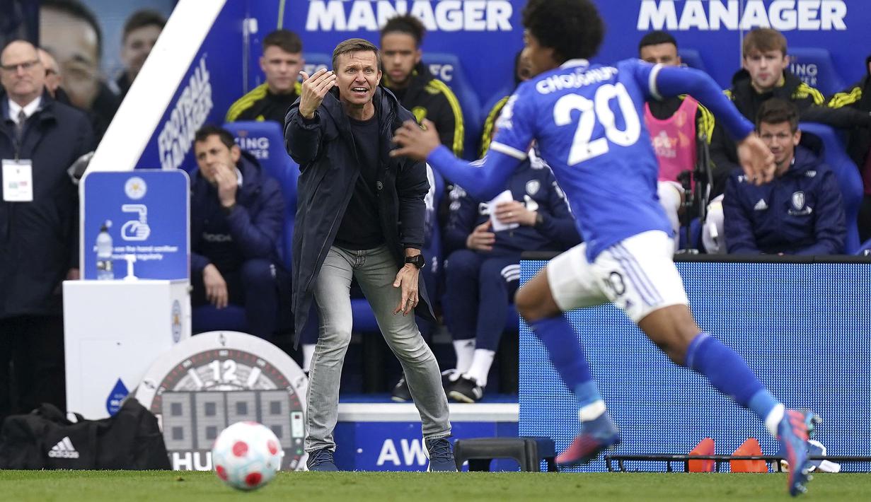 Sayangnya, pelatih asal Amerika Serikat tersebut belum mampu membawa hasil yang memuaskan di laga pertamanya. Mereka harus kalah 0-1 dari The Foxes. (PA via AP/Mike Egerton)