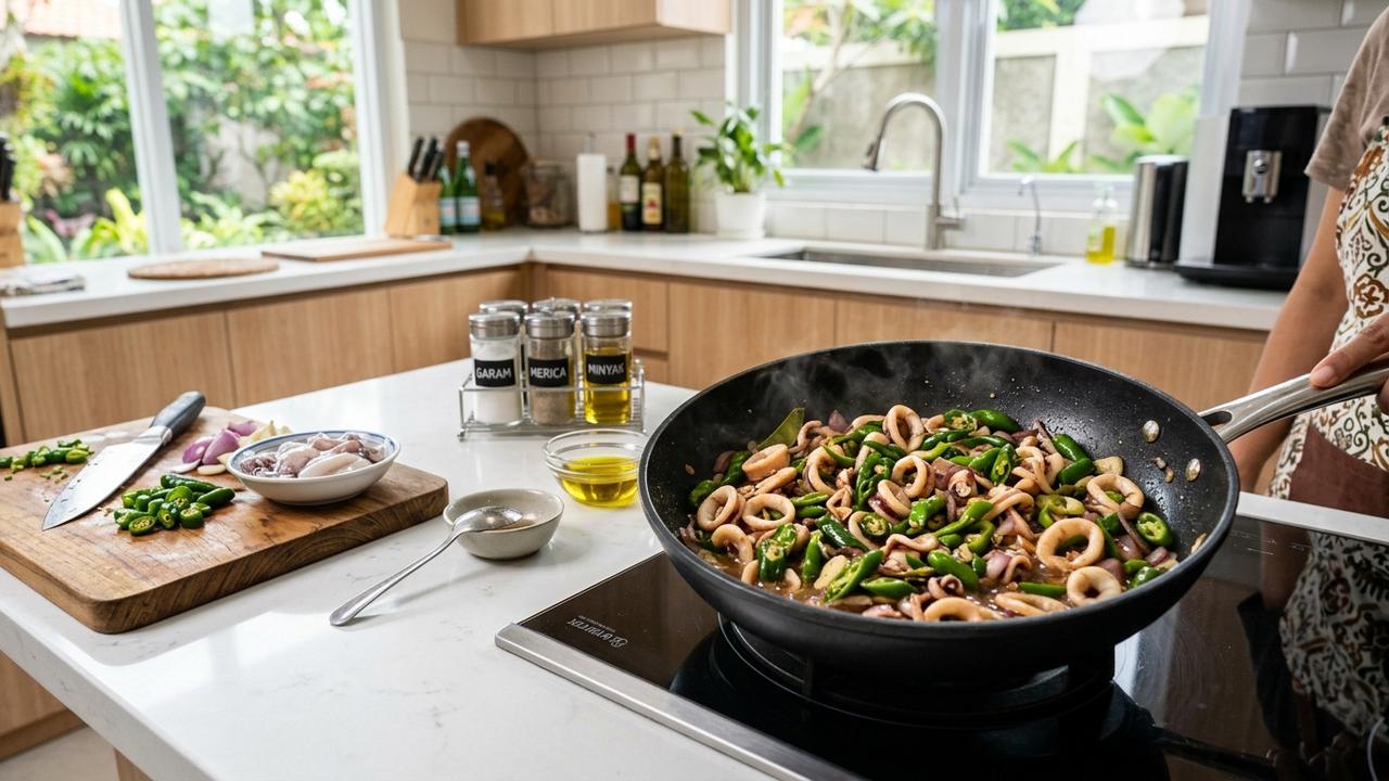 Resep Cumi Tumis Cabai Hijau dan Bawang, Gurih Pedas dan Harum