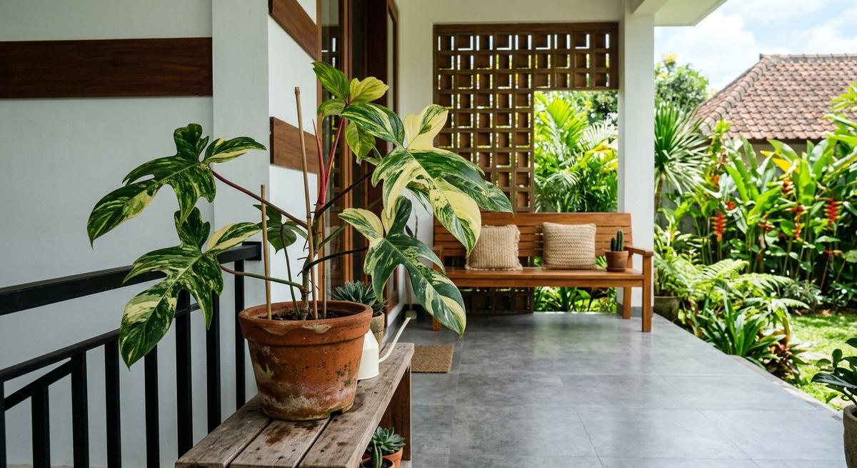 Philodendron Florida Beauty. AI Generated