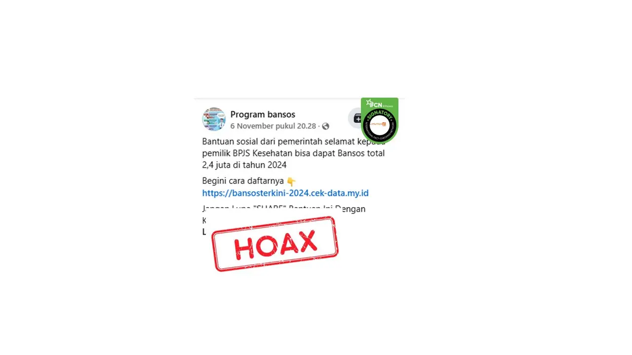 Cek Fakta link tautan pendaftaran Bansos via Telegram