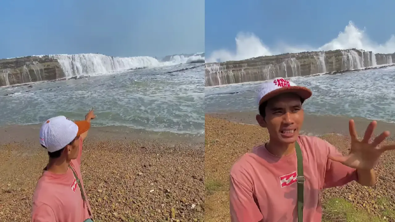 Pantai Karang Taraje, Gabungan Air Terjun dan Pantai yang Unik dan Bersejarah