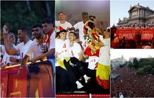 FOTO: Parade Kemenangan Spanyol Arak Piala Euro 2024, Lautan Pendukung Sambut Meriah di Plaza Cibeles Madrid