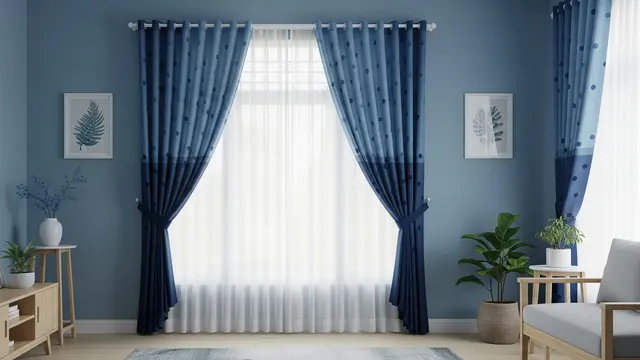 Warna Tirai yang Cocok untuk Tembok Biru - Biru Senada