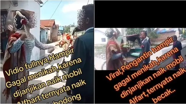 Viral Pengantin Wanita Hampir Tak Mau Nikah, Dijanjikan Naik Alphard Ternyata Becak