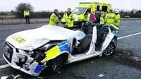 Patroli Pakai Audi, Polisi Ini Diseruduk dari Belakang