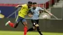 Baik Uruguay maupun Kolombia menaikkan tempo permainan di babak kedua guna memecah kebuntuan. (Foto:AP/Silvia Izquierdo)