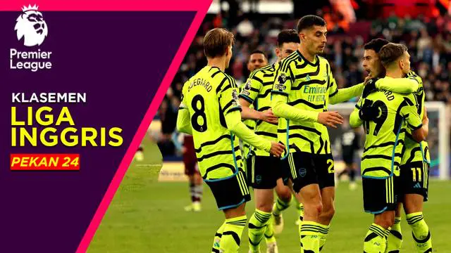 Berita video klasemen Liga Inggris 2023/2024 pekan ke-24. Arsenal pesta setengah lusin gol ke gawang West Ham dan ramaikan persaiangan gelar juara.