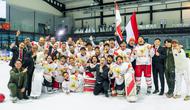 Timnas Hoki Es Indonesia berhasil meraih medali emas SEA Games 2025 setelah mengalahkan Thailand dengan skor 3-2 pada partai final di Thailand International Ice Hockey Arena, Bangkok, Jumat (19/12/2025) malam WIB. (dok. Federasi Hoki Es Indonesia)