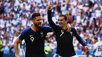 Selebrasi Antoine Griezmann (no 7) saat Prancis bertemu Argentina di 16 besar Piala Dunia 2018 (AFP)