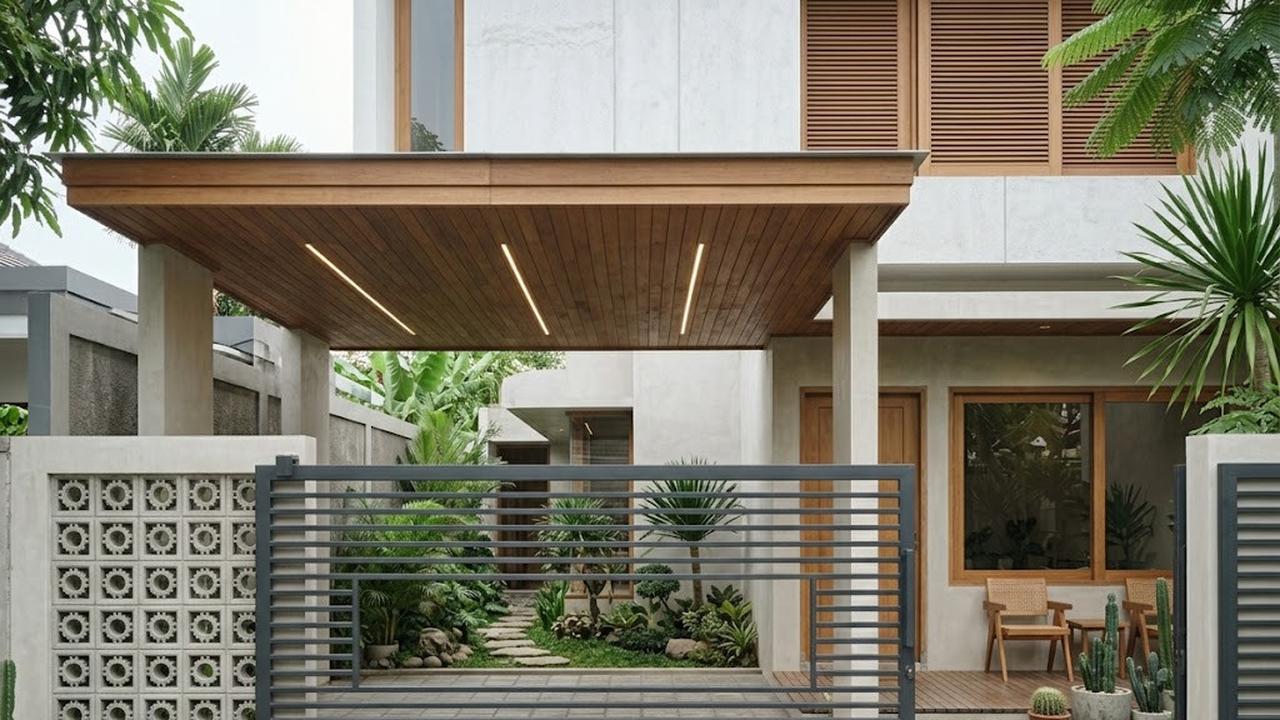 6 Desain Gerbang Rumah Sederhana Satu Mobil yang Estetik, Minimalis, dan Fungsional