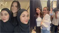 Kedekatan Azizah Salsha dan Aaliyah Massaid di acara peragaan busana muslim. (sumber: Instagram/azizahsalsha_/thariqhalilintar)