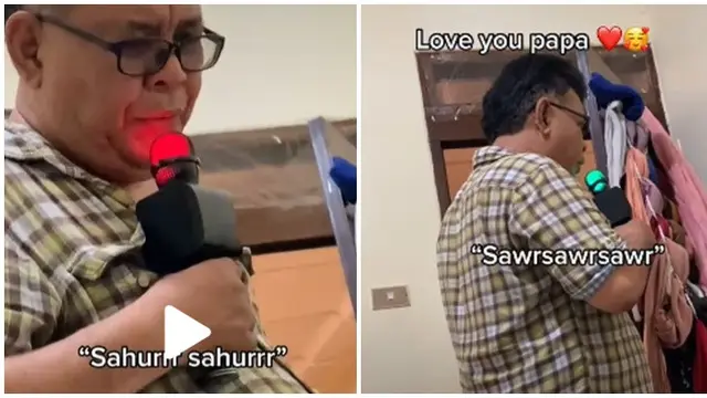 Aksi Kocak Bapak-bapak Bangunkan Anaknya Sahur, Bikin Gemas Netizen
