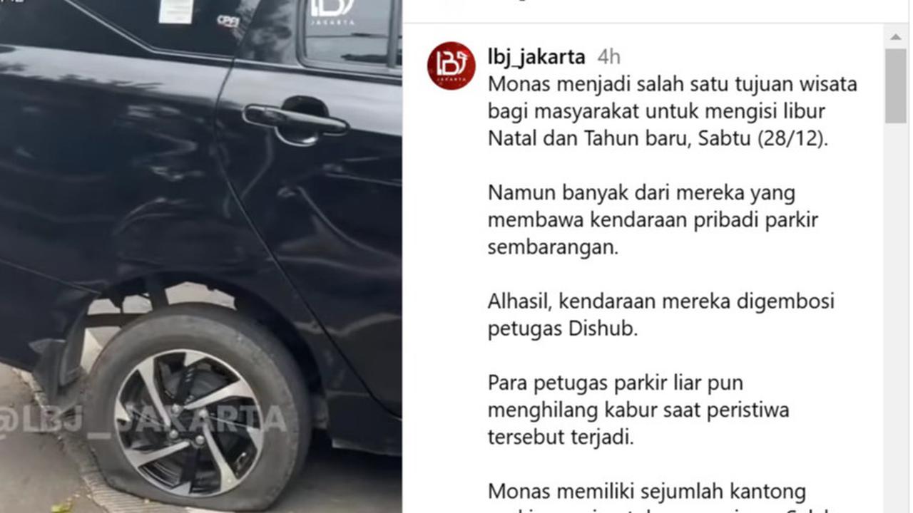 Viral Puluhan Ban Mobil Parkir di Sekitar Monas Kempes, Dishub Jakpus Buka Suara