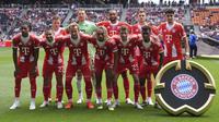 Para pemain Bayern Munchen berpose untuk foto tim sebelum pertandingan Grup C Piala Dunia Antarklub antara Bayern&nbsp;Munchen&nbsp;dan Auckland City di Cincinnati, Minggu, 15 Juni 2025. (AP Photo/Joshua A. Bickel)