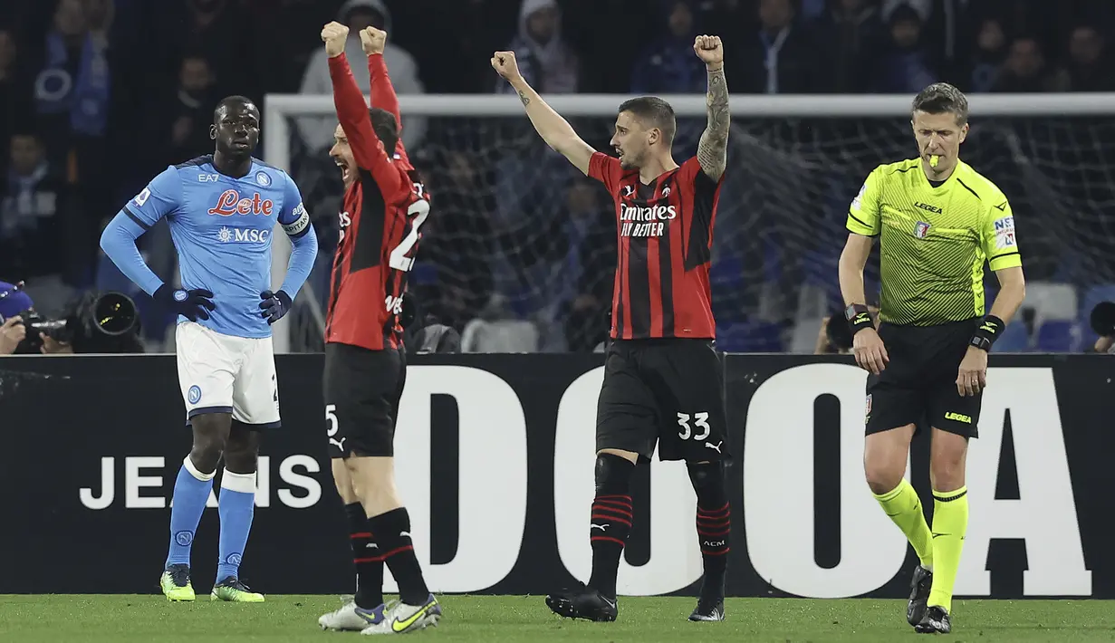 Hingga laga usai skor 1-0 untuk kemenangan AC Milan tetap bertahan. (LaPresse via AP/Alessandro Garofalo)