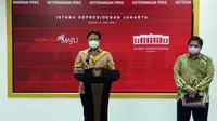 Menteri Kesehatan RI Budi Gunadi Sadikin memberikan keterangan pers penanganan COVID-19 usai rapat terbatas di Istana Merdeka Jakarta, Senin (14/6/2021). (Humas Sekretariat Kabinet)