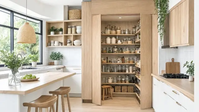 Model Dapur dengan Pantry Tersembunyi (AI Generated)