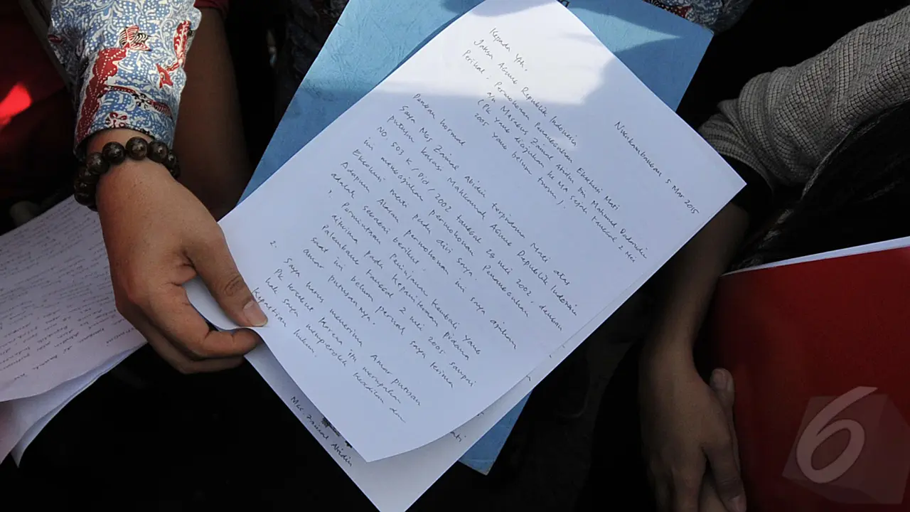 Surat Ancaman Zainal Abidin untuk Jaksa Agung