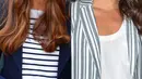 Lebih sederhana, begini penampilan Meghan Markle dan Kate Middleton saat memakai pakaian dengan motif garis-garis. Kamu lebih suka gaya yang mana? (Getty Images/Cosmopolitan)