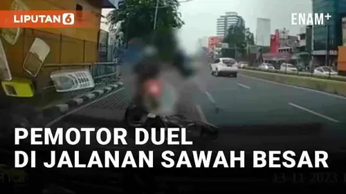 VIDEO: Detik-Detik Dua Pemotor Duel Usai Serempetan di Sawah Besar Jakarta Pusat