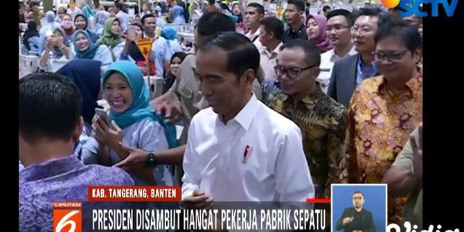 Sayur Sop dan Tempe, Menu Santap Siang Jokowi  Bersama Buruh Sepatu Tangerang