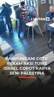 Kampungan! CCTV Rekam Aksi Turis Israel Copot Karya Seni Palestina