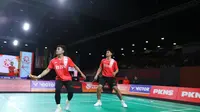 Ganda putra Indonesia, Leo Rolly Carnando/Daniel Marthin menang 21-5 dan 21-4 atas Muath Alghamdi/Almalki Fahad di pertandingan pertama Kejuaraan Bulutangkis Beregu Asia 2024, Selasa (13/2/2024). (Bola.com/Dok PBSI)