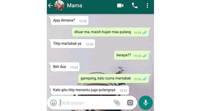 5 Chat Ibu Minta Menantu ke Anak Ini Bikin Geleng Kepala